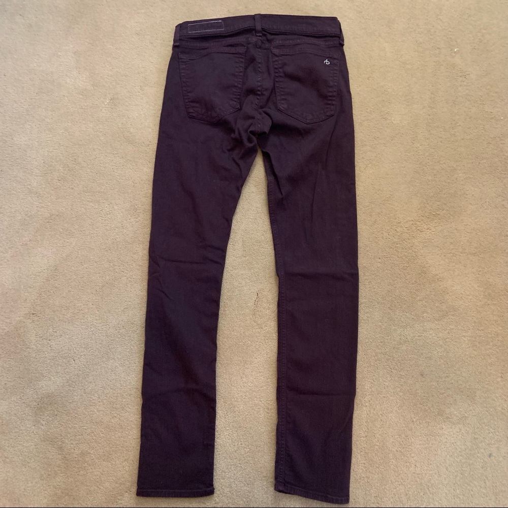 Rag & Bone Dre boyfriend skinny ankle wine colored jeans - Picture 6 of 12